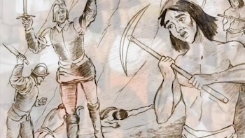 Representación de la mita minera.