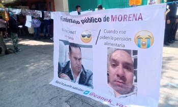 Protesta contra exdiputado de Morena,