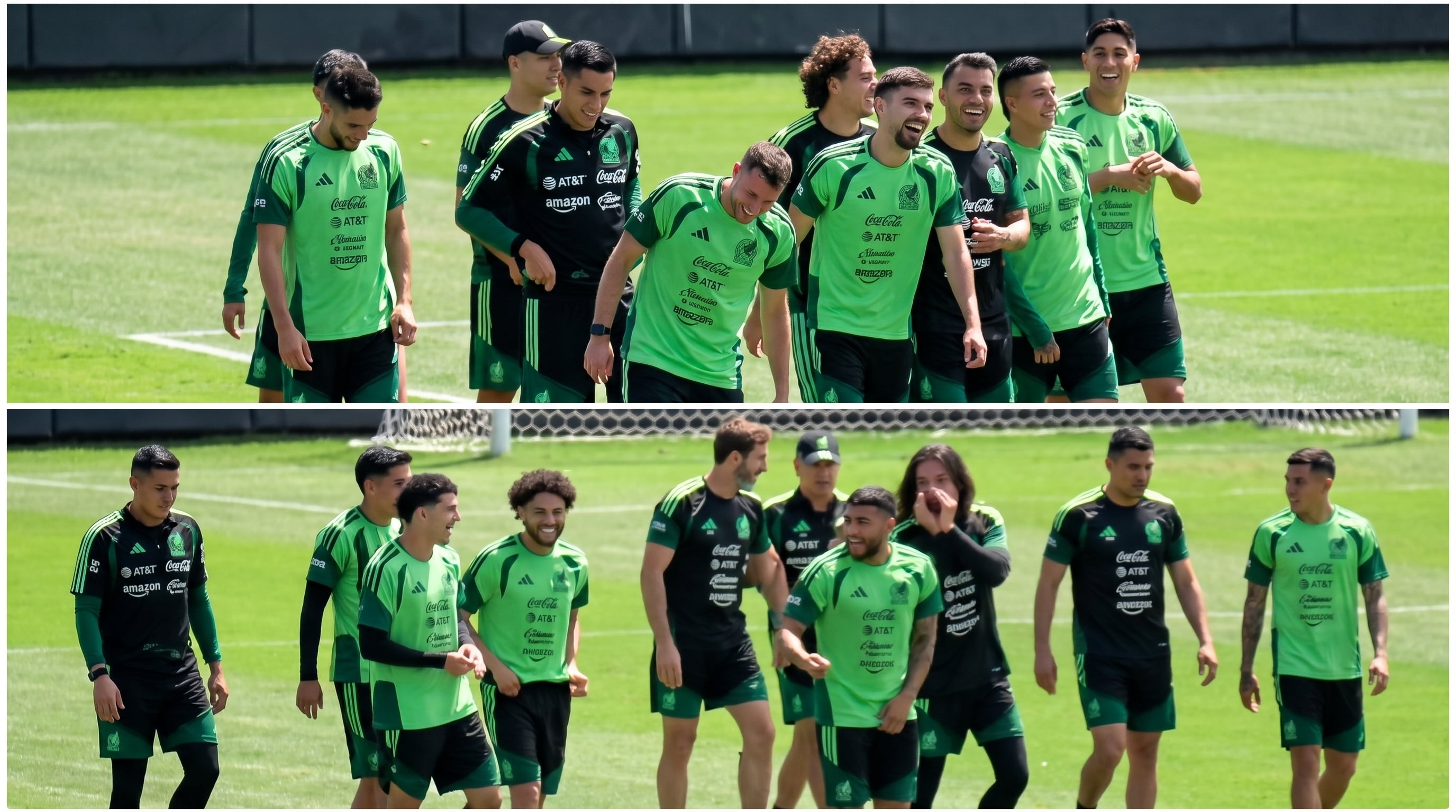 Santiago Giménez bromeó con Alexis Vega en pleno entrenamiento. (Imagen Ilustrativa Infobae)
