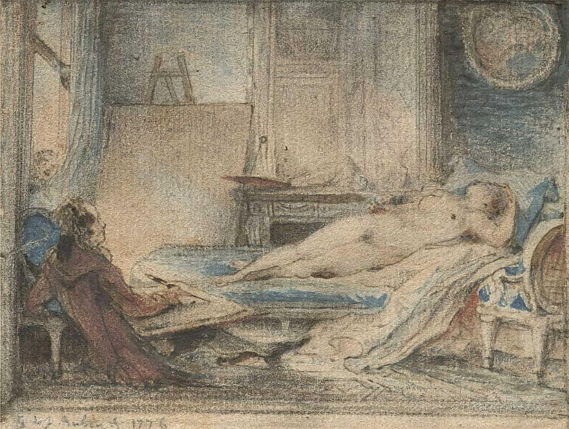 Gabriel de Saint-Aubin, La Academia Privada (1776). Christie’s Images Ltd.
