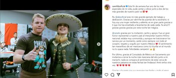 Camila Fernández aceptó su error en su interpretación del himno en la pelea de Canelo (IG/ @camifdzoficial)