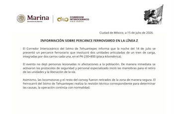 La Secretaría de la Marina confirmó el descarrilamiento del tren Interoceánico.