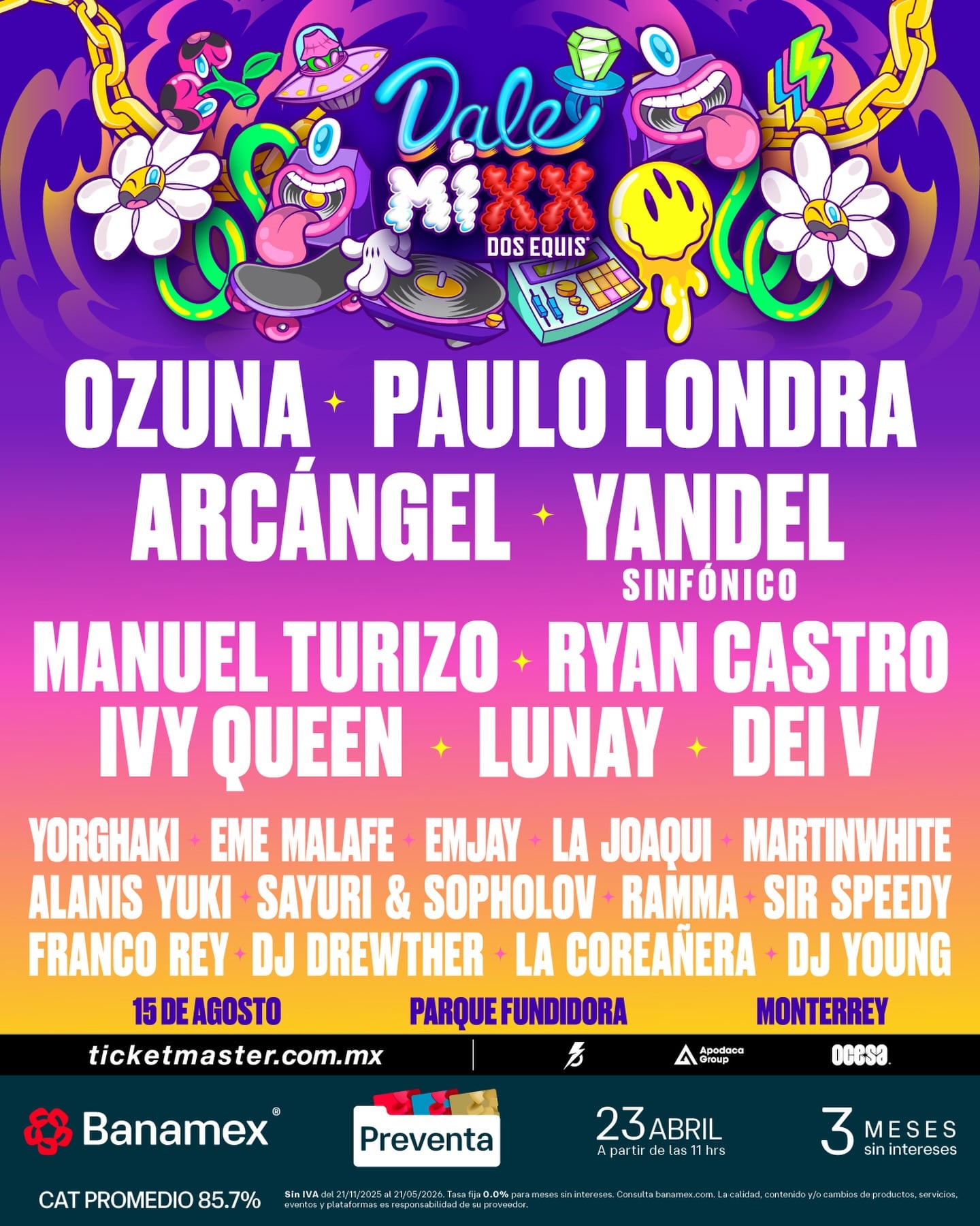 El lineup de Dale Mixx incluye leyendas internacionales y talento emergente, asegurando un día de música continua para todos los gustos urbanos. (Facebook/ Dale MIXX)