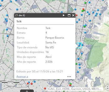 El geovisor de vivienda nueva en Bogotá se actualiza cada mes con datos de la Galería Inmobiliaria y muestra proyectos activos, consolidados y con disponibilidad - crédito Secretaría Hábitat Bogotá