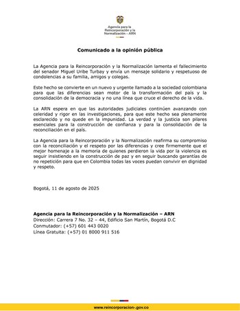 La ARN señaló en su