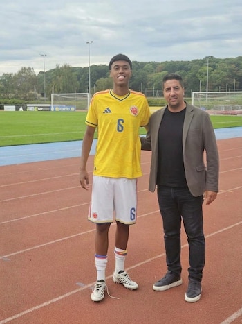 Gorka Abascal después de jugar con la selección Colombia ante Egipto en duelo de preparación al Mundial Sub-17 - crédito Mariano Olsen