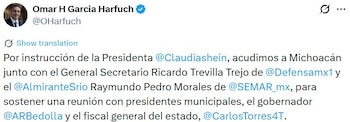 Comunicado de Harfuch.