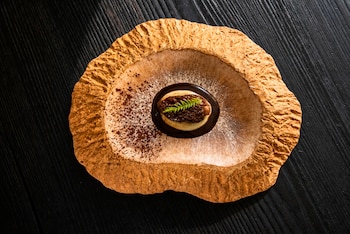 Colmenilla a la royal, plato del menú de Montia (Cedida)