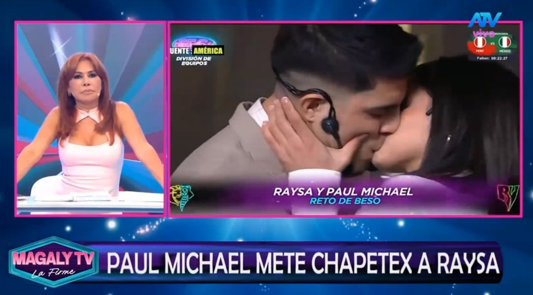 Magaly Medina analiza el beso de Paul Michael y Raiza Ortiz y cuestiona sus explicaciones: “¿Quién se les va a creer?”. Captura: Magaly TV La Firme.