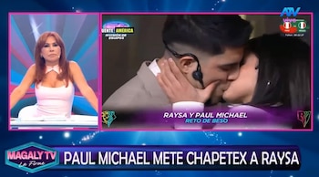 Magaly Medina analiza el beso de Paul Michael y Raiza Ortiz y cuestiona sus explicaciones: “¿Quién se les va a creer?”. Captura: Magaly TV La Firme.