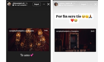 Vibiana Tejeiro y Andrés Tejeiro celebraron la noticia del embarazo de Lina Tejeiro - crédito @vibianatejeiro/IG y @andres_tejeiro/IG