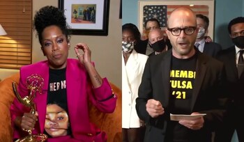 21/09/2020 Cultura.- Watchmen, un triunfo histórico y reivindicativo en los Emmy 2020.
Watchmen ha sido una de las grandes vencedoras de los premios Emmy 2020, celebrados el domingo 20 de septiembre. La serie se hizo con el premio a mejor miniserie, convirtiéndose en la primera adaptación de un cómic de la historia que se lleva uno de los galardones principales.
CULTURA
YOUTUBE/EMMY