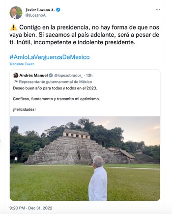 Javier Lozano / AMLO / año nuevo