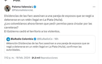 Paloma Valencia habla de pareja