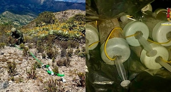 Ejército desmanteló en Boyacá un depósito ilegal de dispositivos explosivos improvisados, pertenecientes al Frente Adonay Ardila Pinilla del ELN - crédito Ejército Nacional