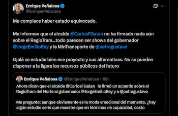 Enrique Peñalosa - crédito @EnriquePenalosa/X