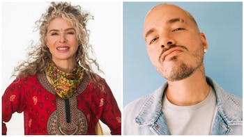 Actriz Margarita Rosa de Francisco y cantante J Balvin. Fotos: Colprensa.