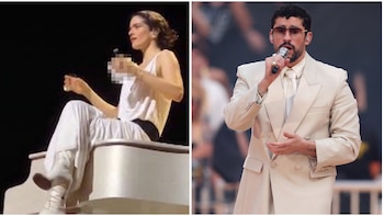 Rosalía brinda al rito de Bad Bunny en Monterrey