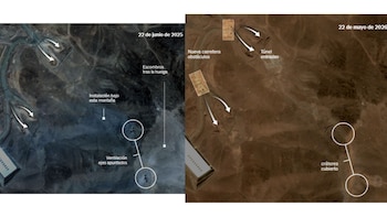 Fuentes: Instituto para la Ciencia y la Seguridad Internacional; Departamento de Defensa de EE. UU.; análisis del Times de imágenes satelitales de Vantor (2025) y Airbus (2026). The New York Times