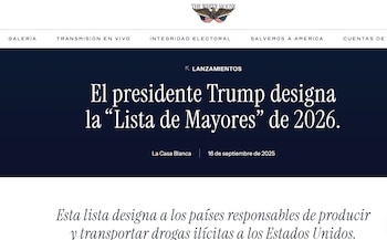 Honduras volvió a aparecer en la "Majors List" de Estados Unidos para el año fiscal 2026 como país de tránsito o producción de drogas ilícitas.