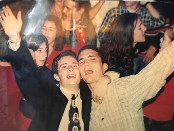 Scaloni junto a su amigo