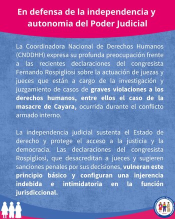 Pronunciamiento de la CNDDHH contra