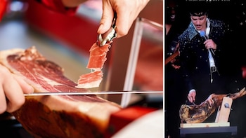 Bruno Mars se convierte en cortador de jamón en pleno concierto en Madrid: un producto extremeño con un precio que puede alcanzar los 700 euros