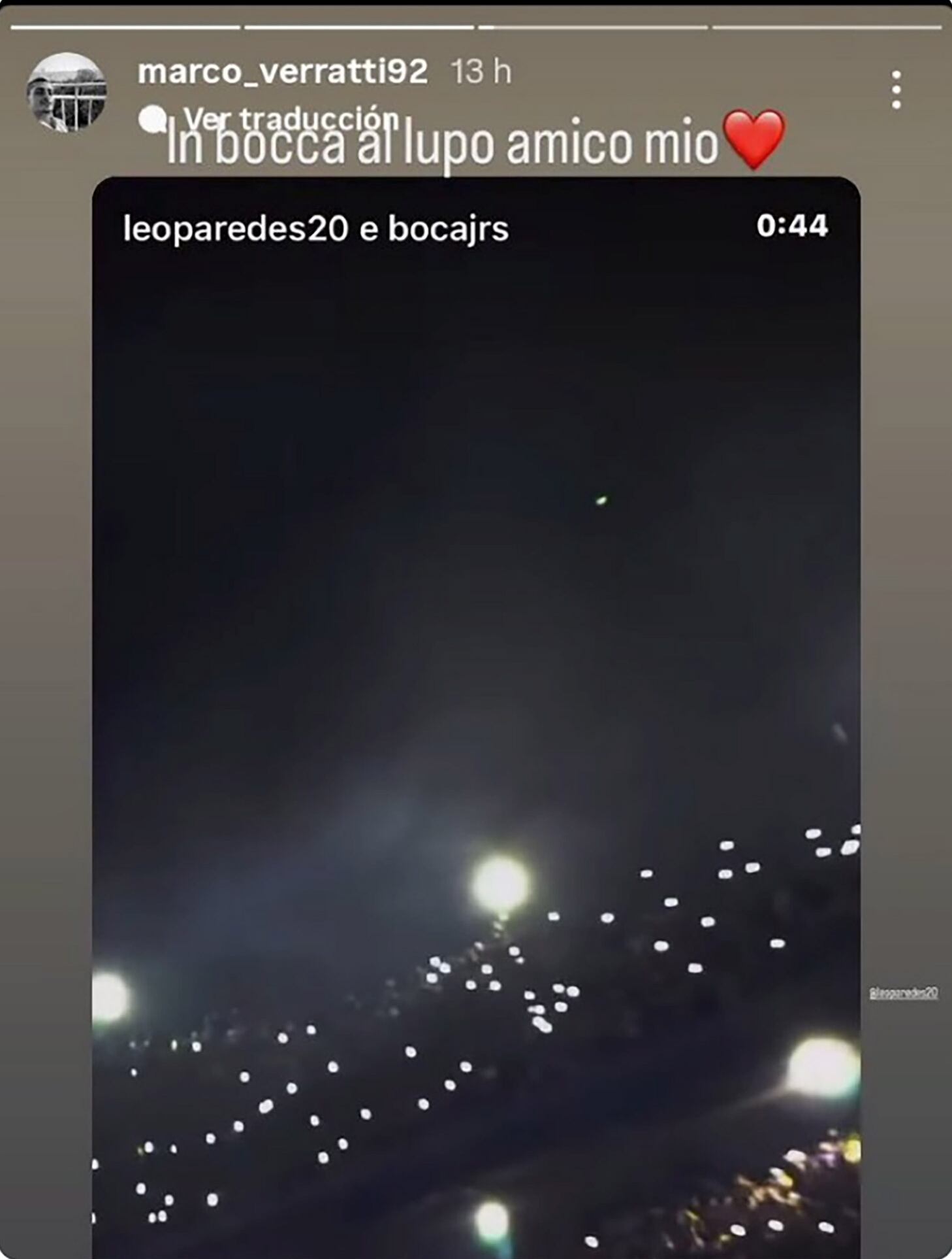 El mensaje de Marco Verratti a Paredes en las redes