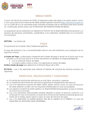 La convocatoria forma parte de los esfuerzos del Gobierno del Estado de Veracruz para reconocer la excelencia académica y fomentar la continuidad educativa en el nivel superior