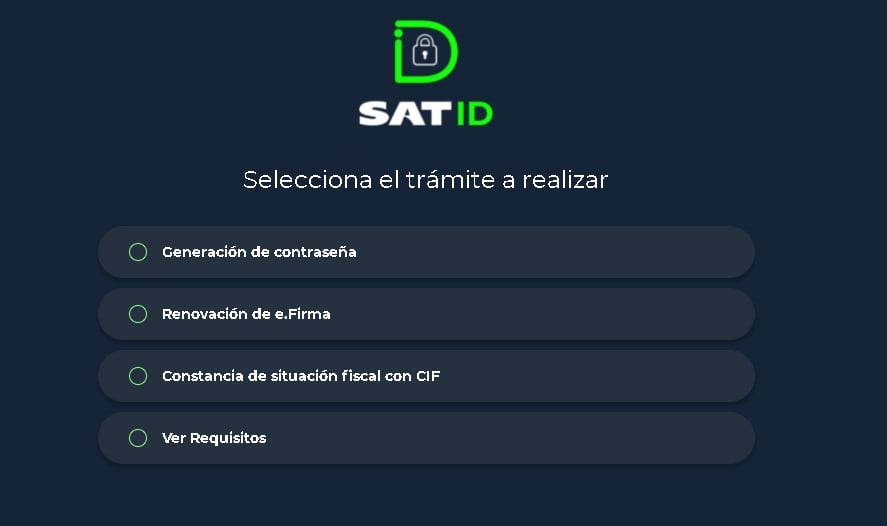 En el micro sitio y la app móvil los usuarios podrán obtener su Constancia de Situación Fiscal y renovar su e.firma (Foto: Captura de pantalla SAT ID)