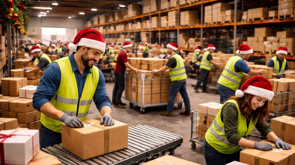 Operarios y cadena logística en temporada alta