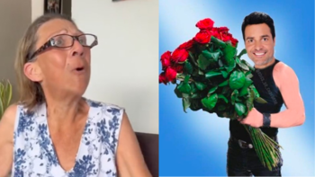 La abuelita recibió una agradable