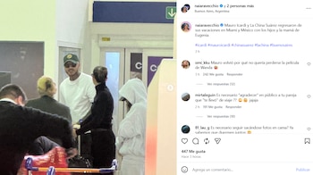 La periodista Naiara Vecchio difundió las imágenes del arribo de la pareja en el Aeropuerto de Ezeiza
