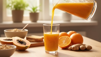 Jugo de papaya, naranja y