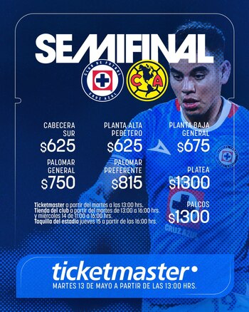 Cruz Azul publicó los precios