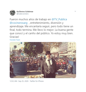 El tuit de Calabrese