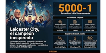 Las estadísticas del equipo que consiguió la Premier League 2015/2016 (Imagen Ilustrativa Infobae)