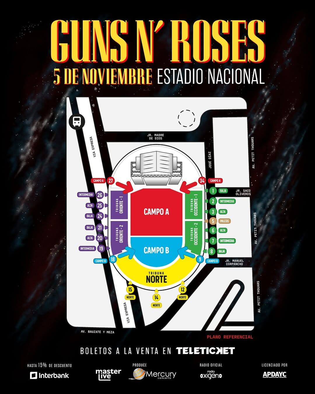 Guns N’ Roses en Lima: accesos, horarios, setlist y más para su concierto en el Estadio Nacional