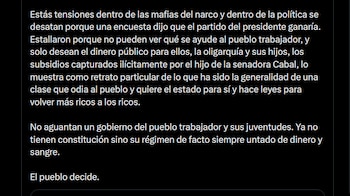 El presidente se despachó contra