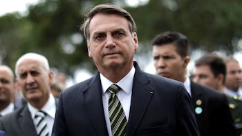 Brazil's President Jair Bolsonaro leaves
