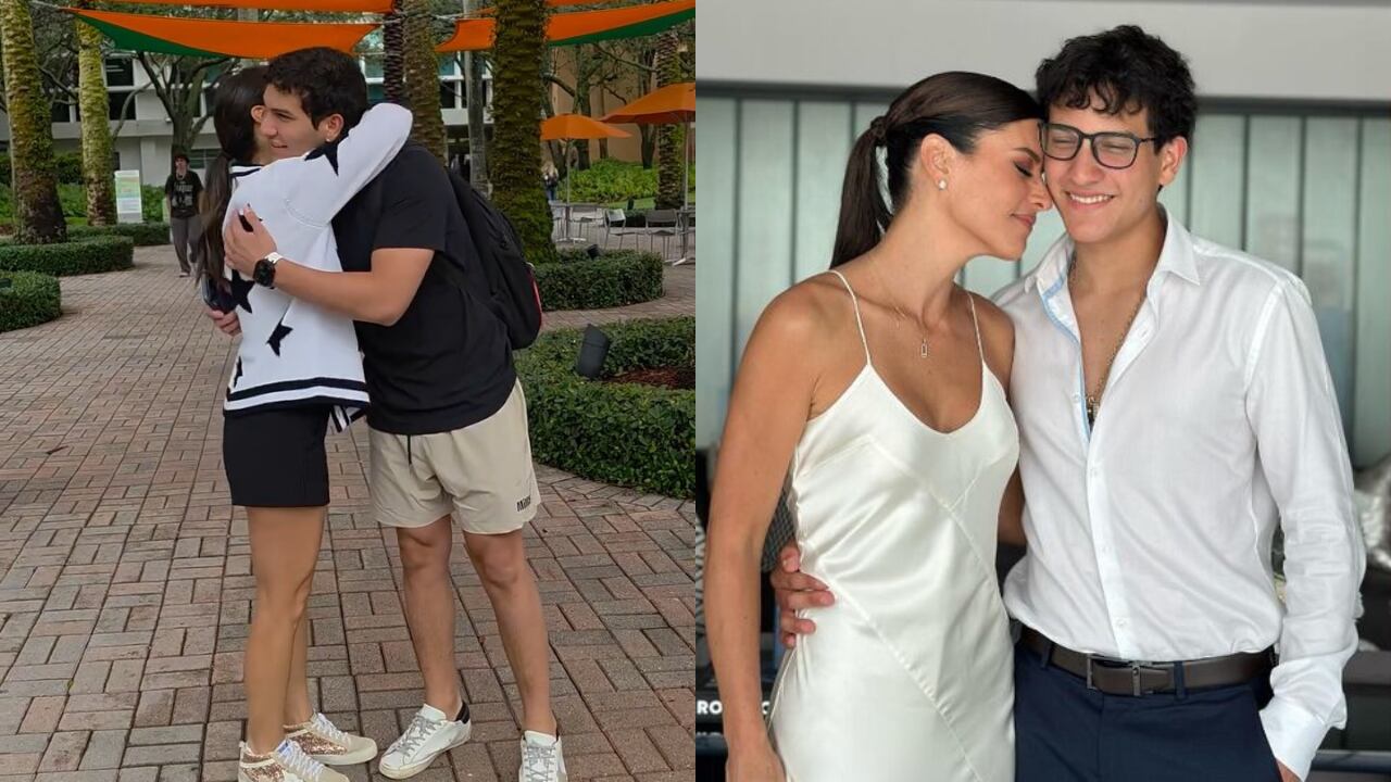 María Pía Copello se emociona al acompañar a su hijo mayor, Samuel Dyer, en su primer día de universidad en Miami.