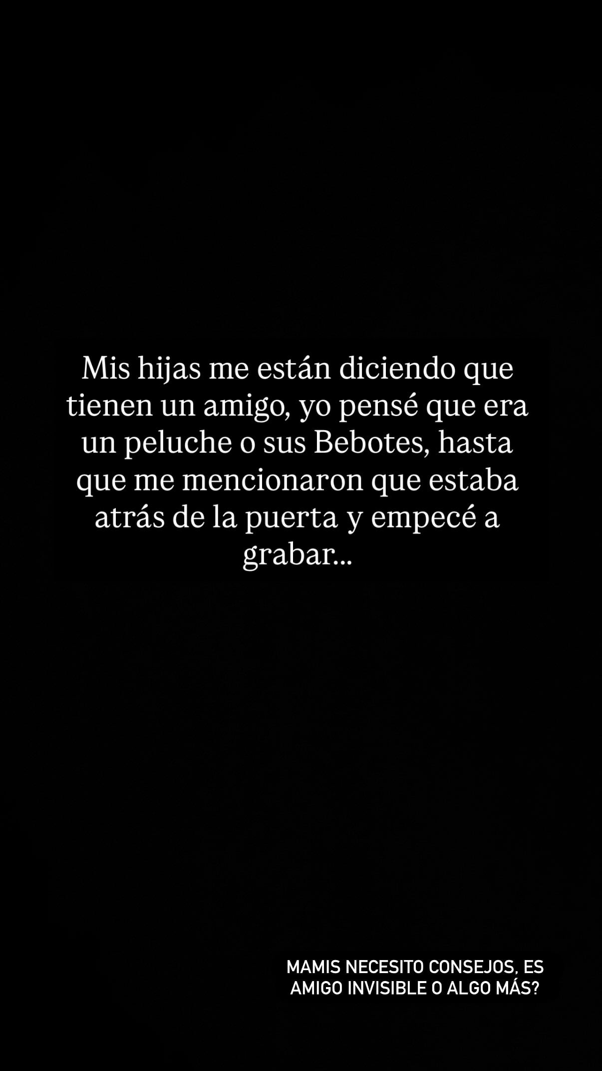 Daniela Celis comparte un mensaje en redes sociales en el que consulta a otras madres sobre el relato de sus hijas acerca de una supuesta presencia.