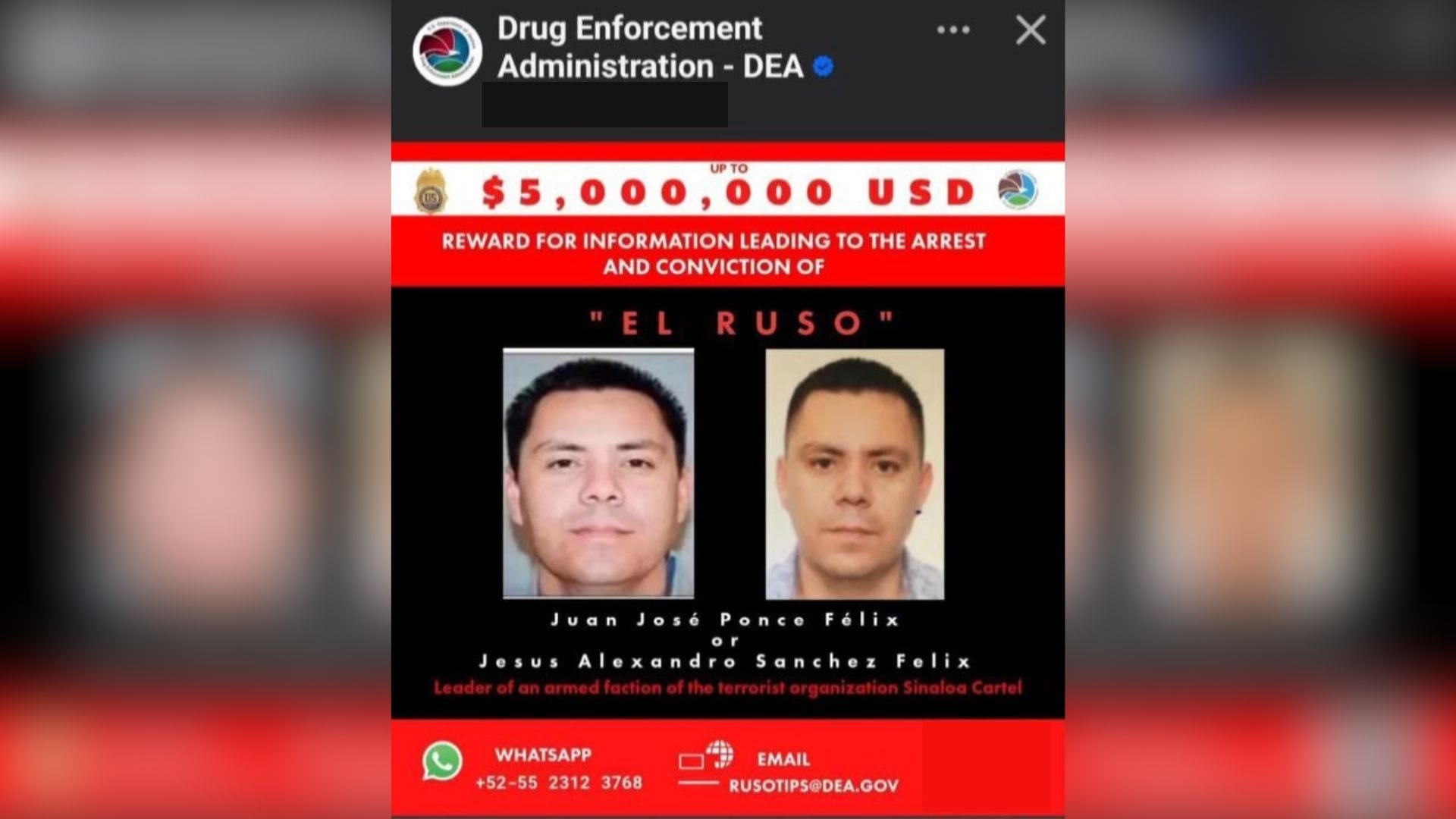 El Ruso también tendría como identidad el nombre de Jesús Alexandro Sánchez Félix.(FOTO: DEA)