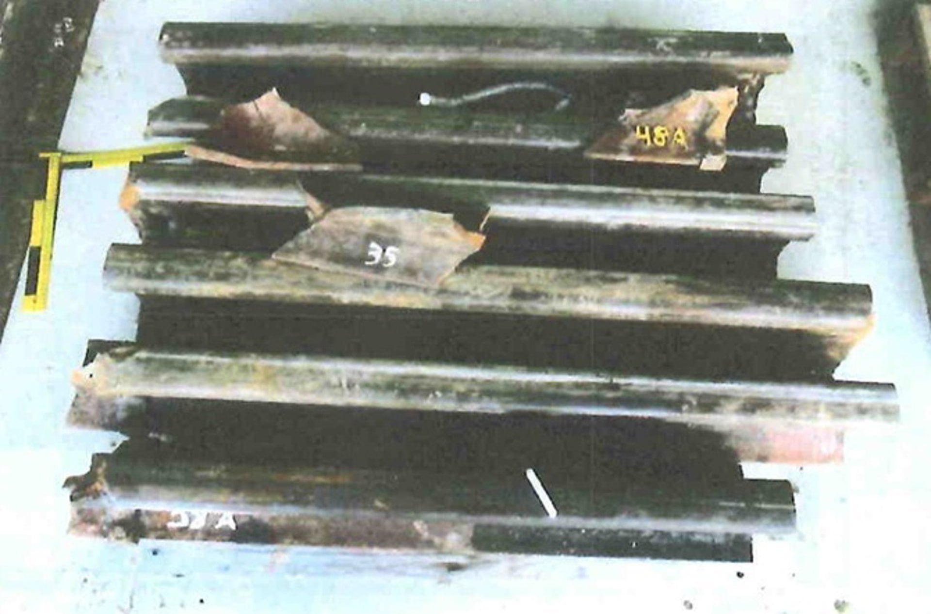04/06/2026 Parte de las raíles del tramo donde se produjo el siniestro de Adamuz el domingo 18 de enero, que causó 46 muertos y más de 120 heridos, custodiados en la Base de Mantenimiento de Hornachuelos de Adif.POLITICA ANDALUCÍA ESPAÑA EUROPA CÓRDOBAGUARDIA CIVIL