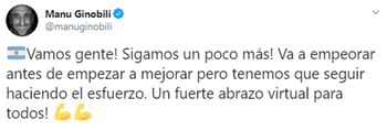 El mensaje de Manu Ginóbili
