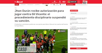 El colombiano fue suspendido tras el partido ante Santa Clara en el cual Benfica remontó por 2-1-crédito Record Portugal