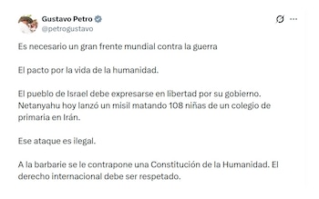 Con este mensaje en X,