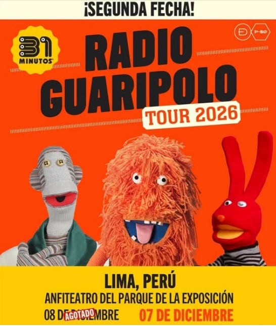 31 Minutos confirma nueva fecha en Lima tras el sold out de su primer concierto. Captura: Joinnus.