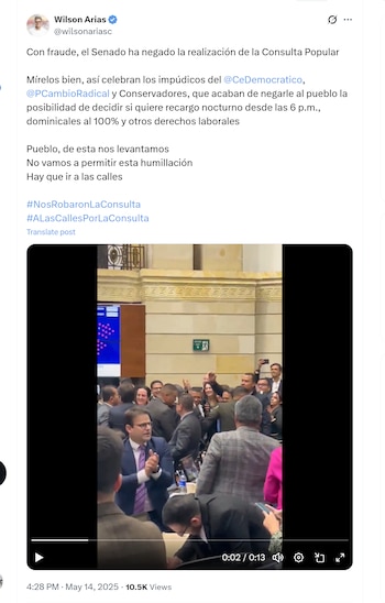 El congresista Wilson Arias instó