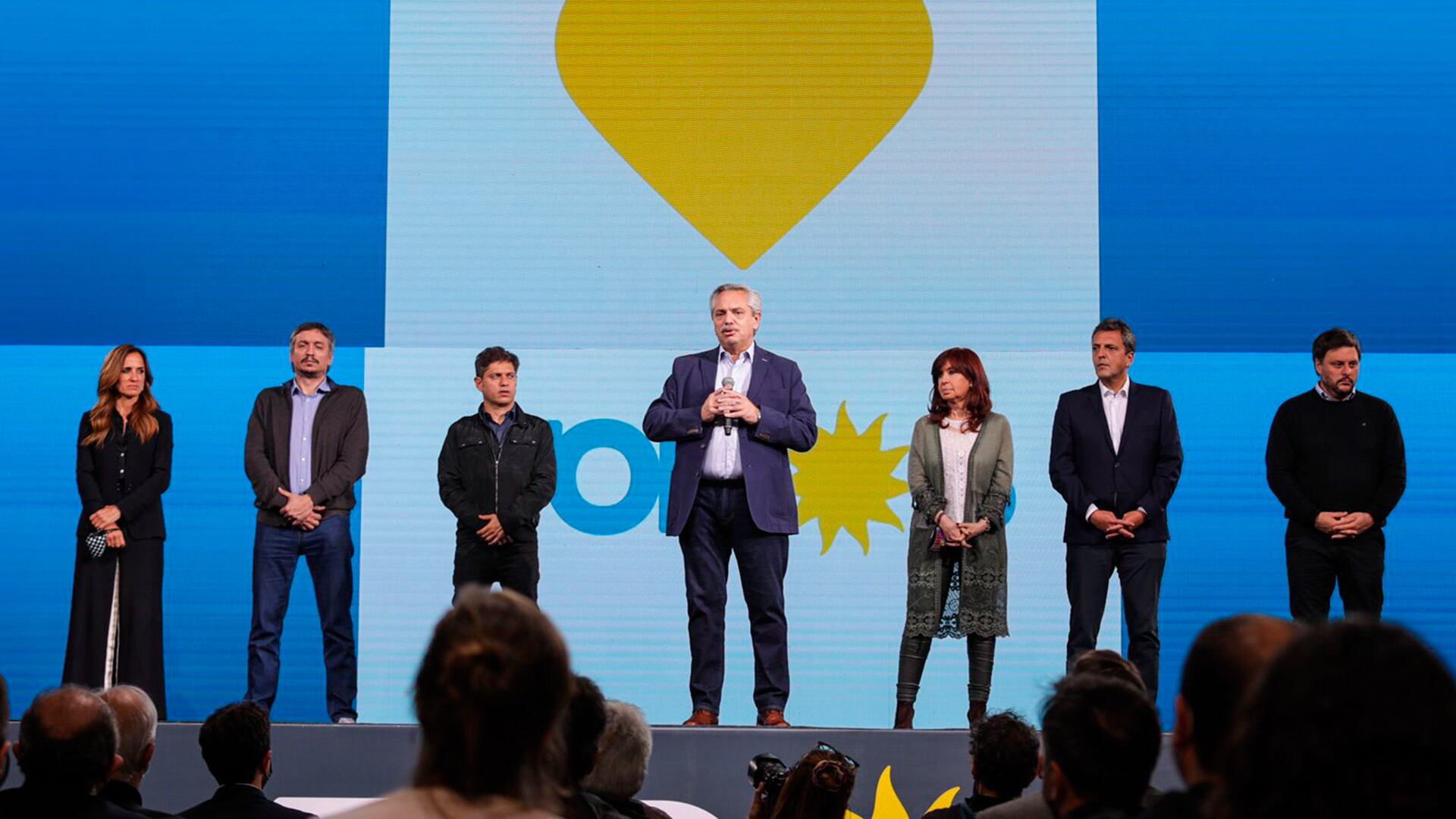 Los principales dirigentes del Frente de Todos